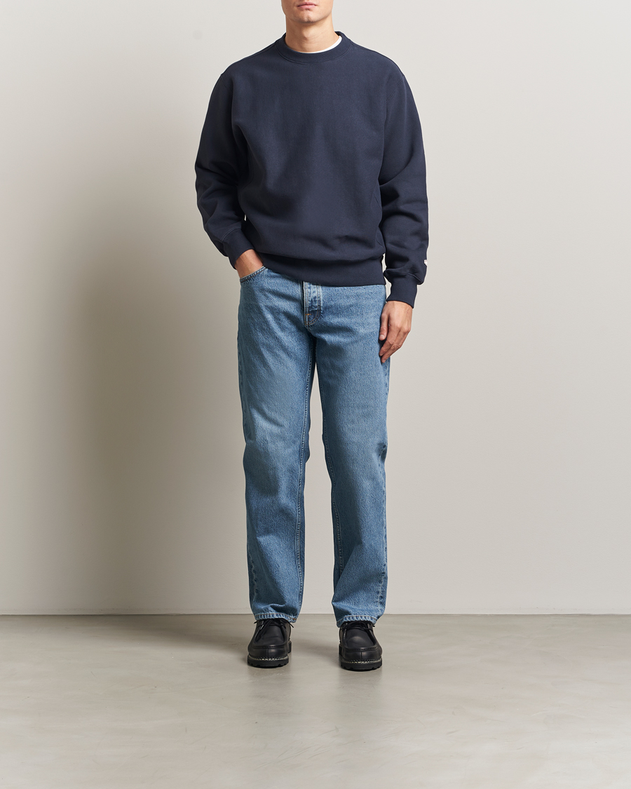 Herren | Pullover | Nudie Jeans | Hasse Crew Neck Sweatshirt Navy