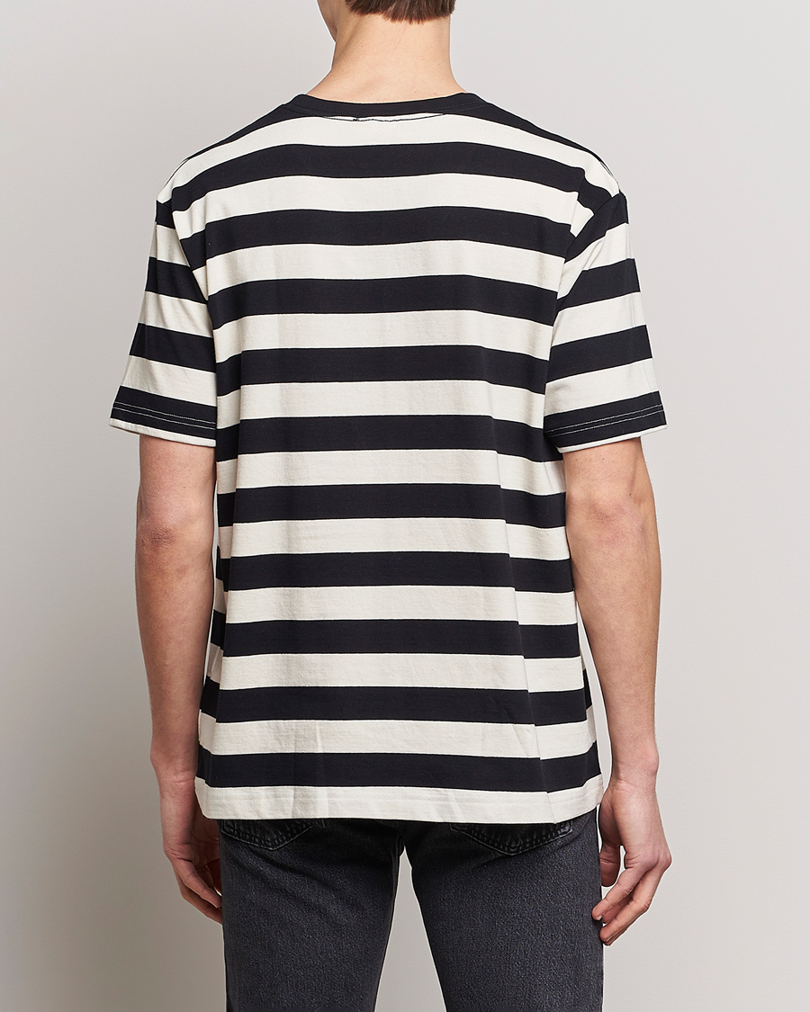 Herren | T-Shirts | Nudie Jeans | Uno Blockstripe Crew Neck T-Shirt Off White/Black