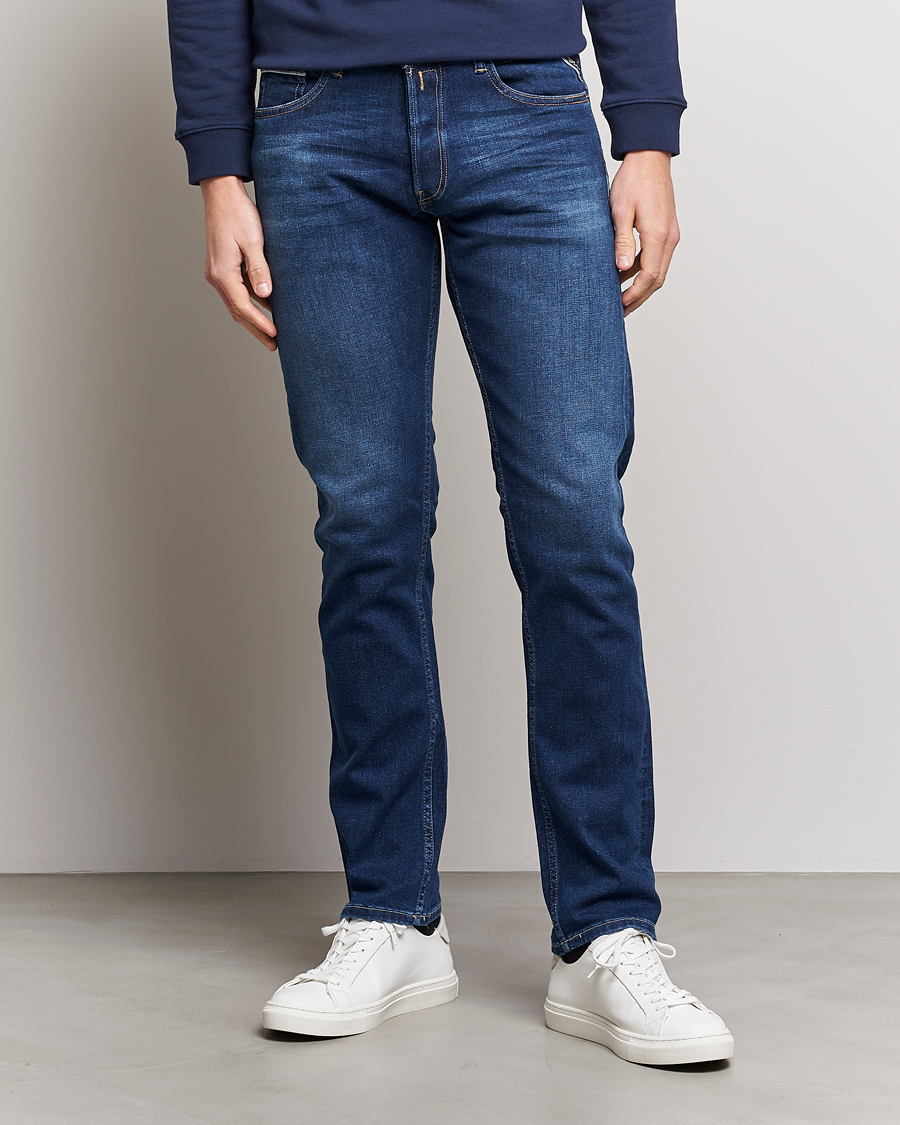 Herren | Jeans | Replay | Grover Straight Fit Stretch Jeans Dark Blue