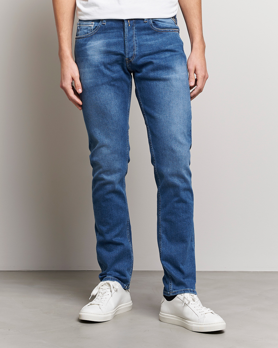 Herren | Jeans | Replay | Grover Straight Fit Stretch Jeans Medium Blue