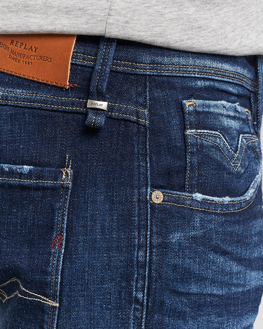 Herren | Jeans | Replay | Anbass Power Stretch 1 Year Wash Jeans Dark Blue