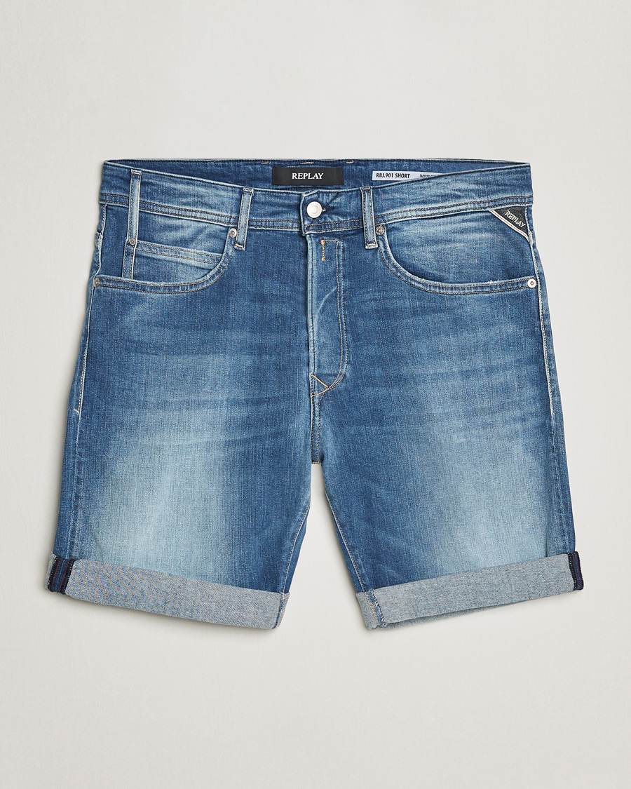 Herren | Shorts | Replay | RBJ901 Super Stretch Bio Denim Shorts Medium Blue