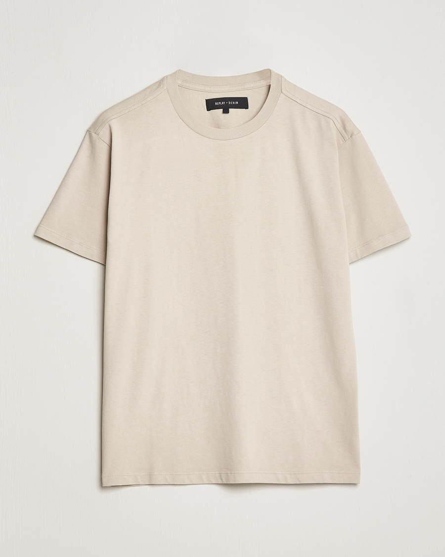 Herren | T-Shirts | Replay | Sartoriale Heavy Crew Neck T-Shirt Cement