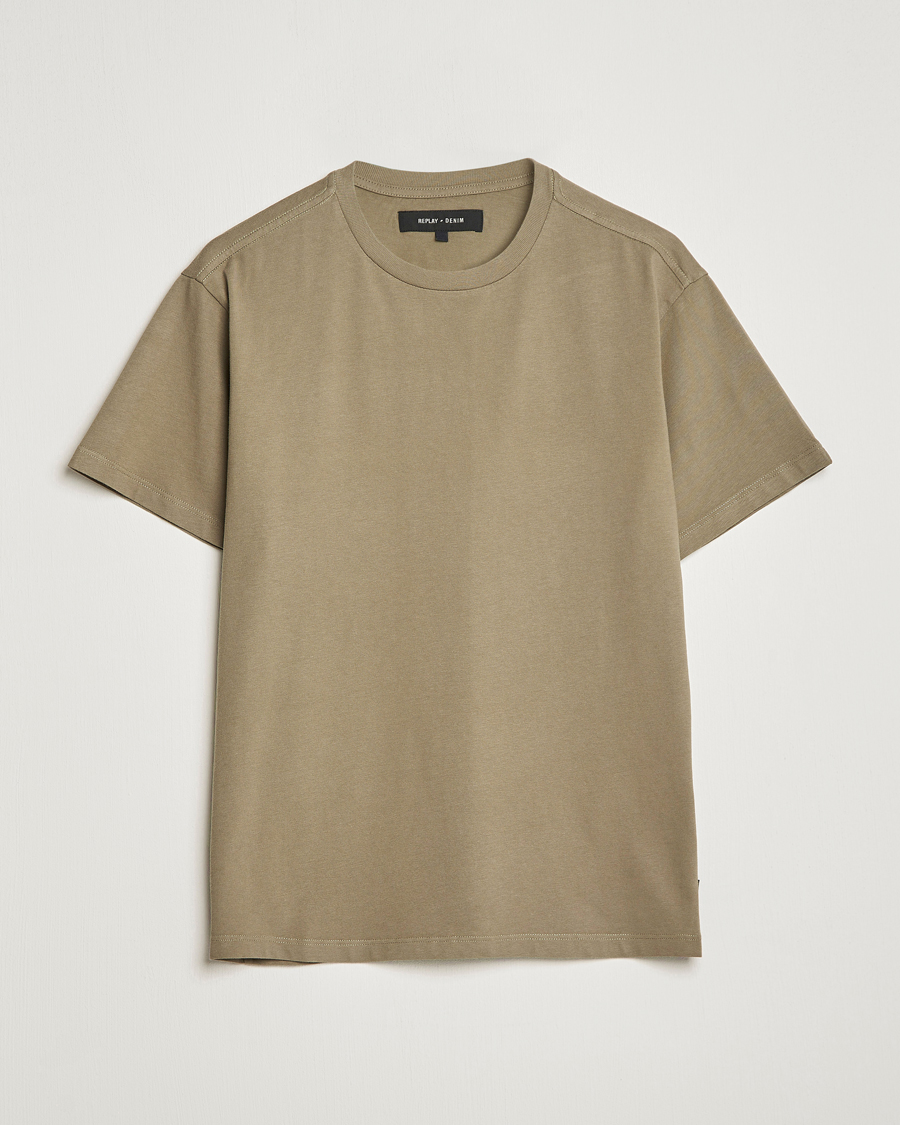 Herren | T-Shirts | Replay | Sartoriale Heavy Crew Neck T-Shirt Sage Green