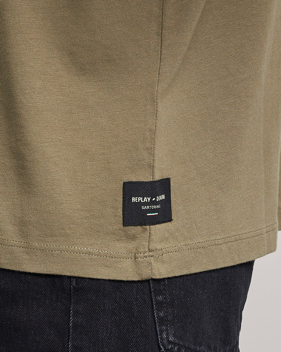 Herren | T-Shirts | Replay | Sartoriale Heavy Crew Neck T-Shirt Sage Green