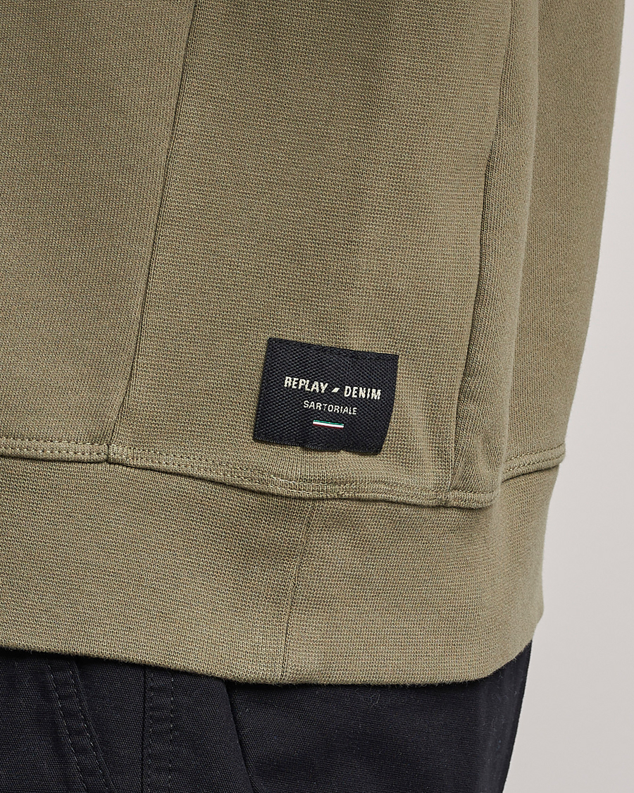 Herren | Pullover | Replay | Sartoriale Jersey Crew Neck Sweatshirt Sage Green