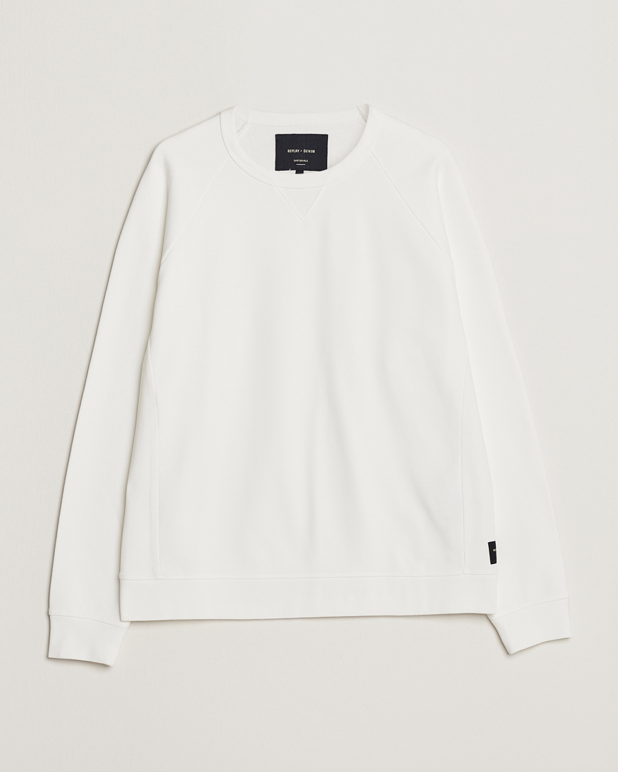 Herren | Pullover | Replay | Sartoriale Jersey Crew Neck Sweatshirt Chalk White