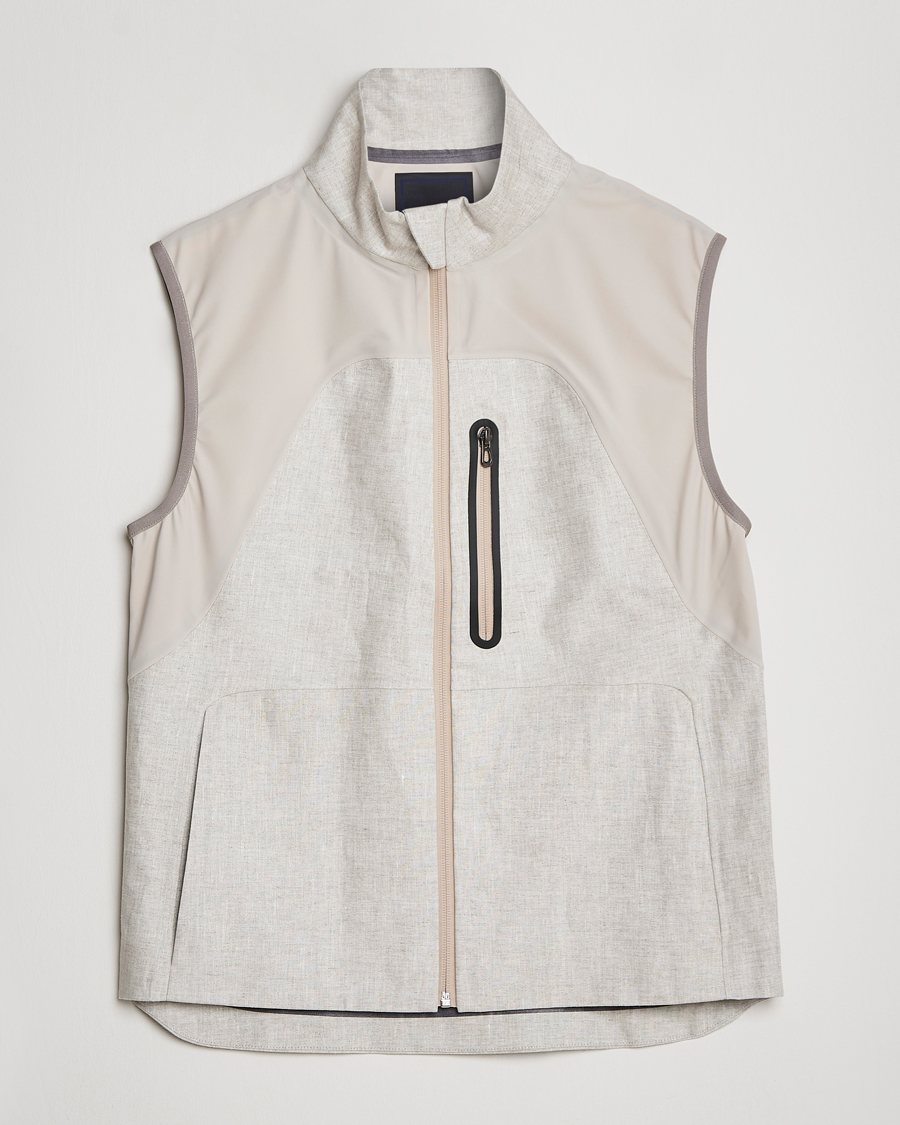 Herren | Westen | SEASE | V-8 Linen Gilet Light Beige
