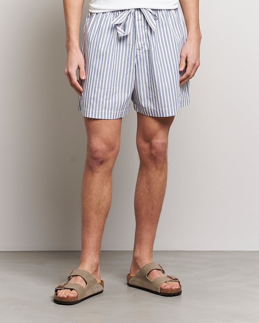 Herren | Pyjamas | Tekla | Poplin Pyjama Shorts Skagen Stripes