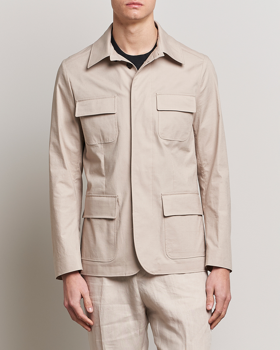 Herren | Jacken | Tiger of Sweden | Jora Cotton Linen Jacket Cream Sand