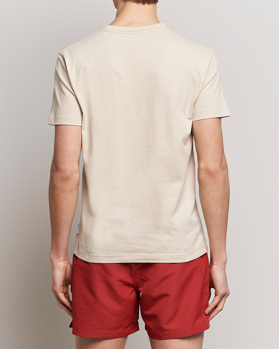 Herren | T-Shirts | Tiger of Sweden | Dillan Linen Cotton T-Shirt Cream Sand