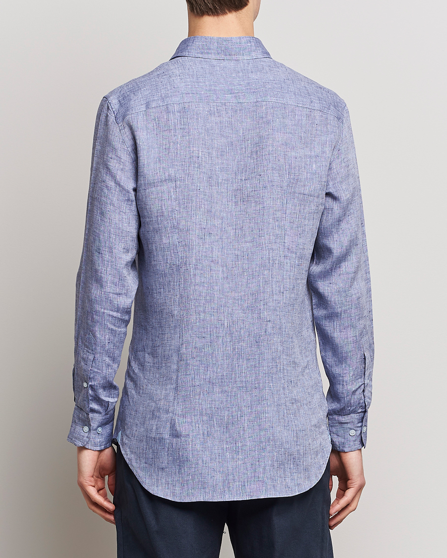 Herren | Hemden | Etro | Linen Sport Shirt Dark Blue