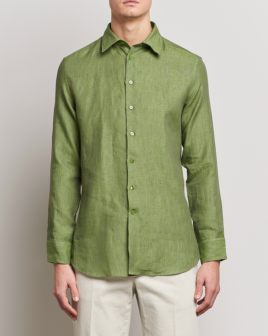 Herren | Hemden | Etro | Linen Sport Shirt Green
