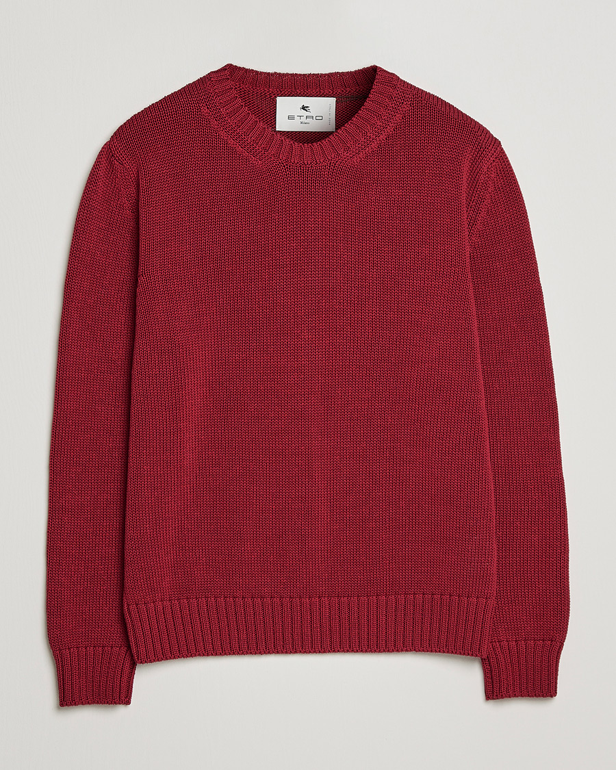 Herren | Pullover | Etro | Heavy Knit Cotton Pullover Burgundy