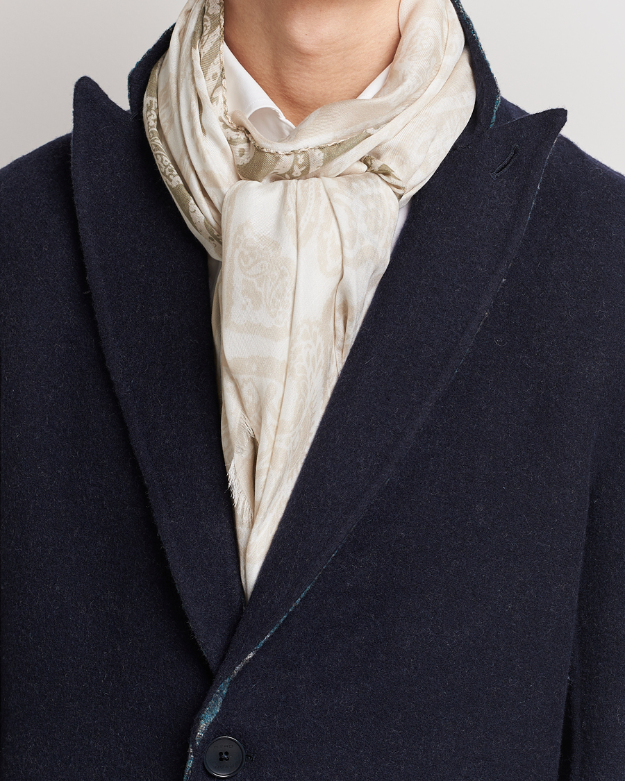 Herren | Etro Shaal Nur Cashmere Blend Scarf White | Etro | Shaal Nur Cashmere Blend Scarf White