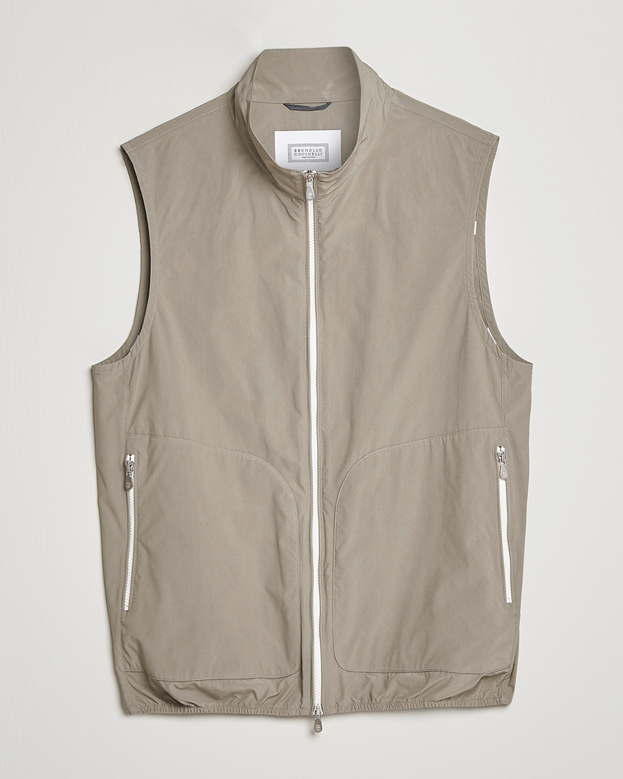 Herren | Westen | Brunello Cucinelli | Lightweight Nylon Gilet Olive