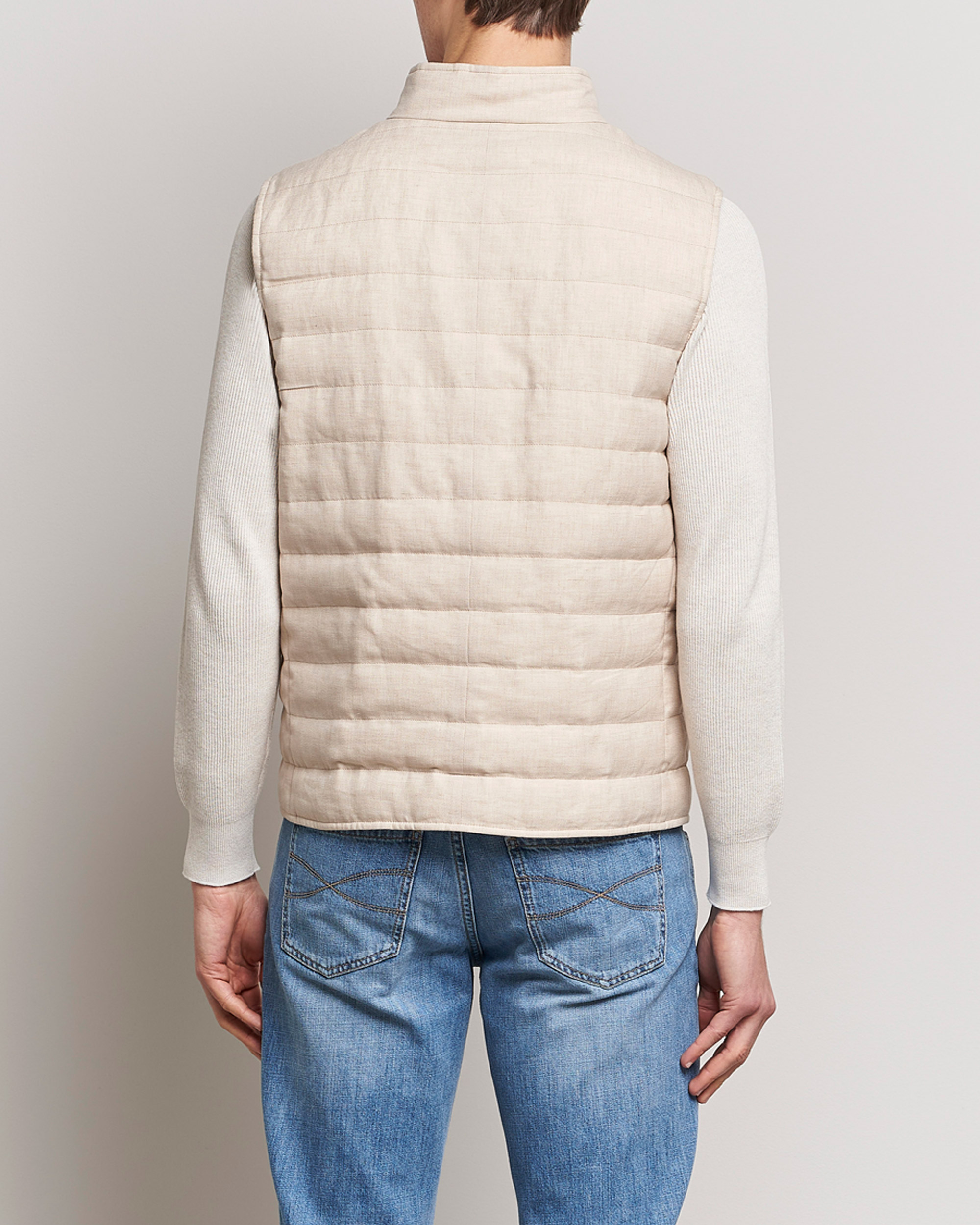 Herren | Westen | Brunello Cucinelli | Cotton/Linen Gilet Light Beige