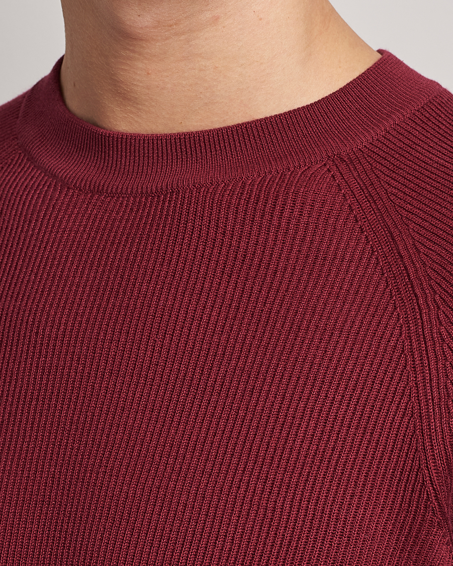 Herren | Pullover | Brunello Cucinelli | Rib Stitch Crew Neck Sweater Burgundy