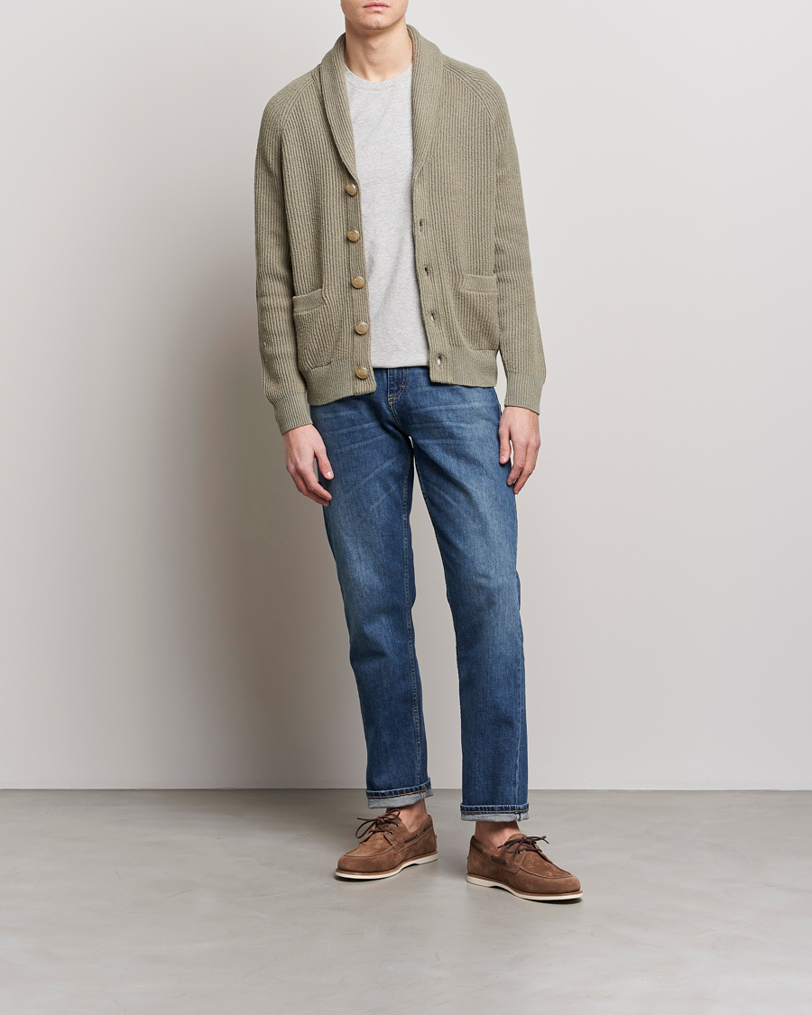 Herren | Pullover | Brunello Cucinelli | Heavy Rib Cardigan Olive