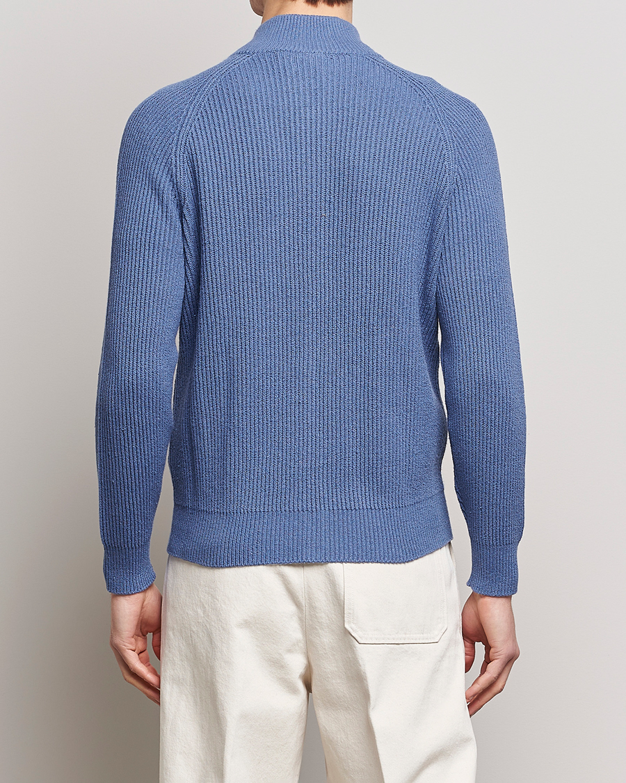 Herren | Pullover | Brunello Cucinelli | Heavy Zip Sweater Oxford Blue
