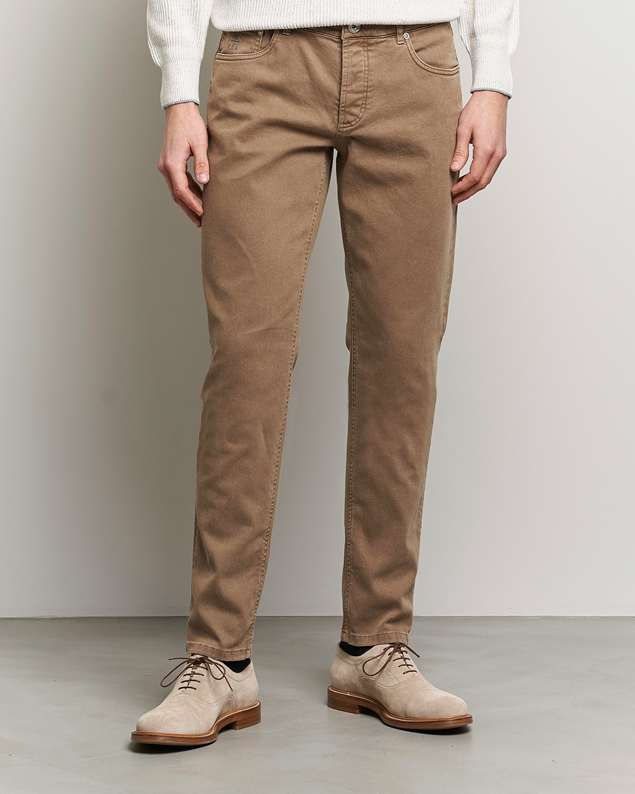 Herren | Hosen | Brunello Cucinelli | Slim Fit 5-Pocket Pants Beige