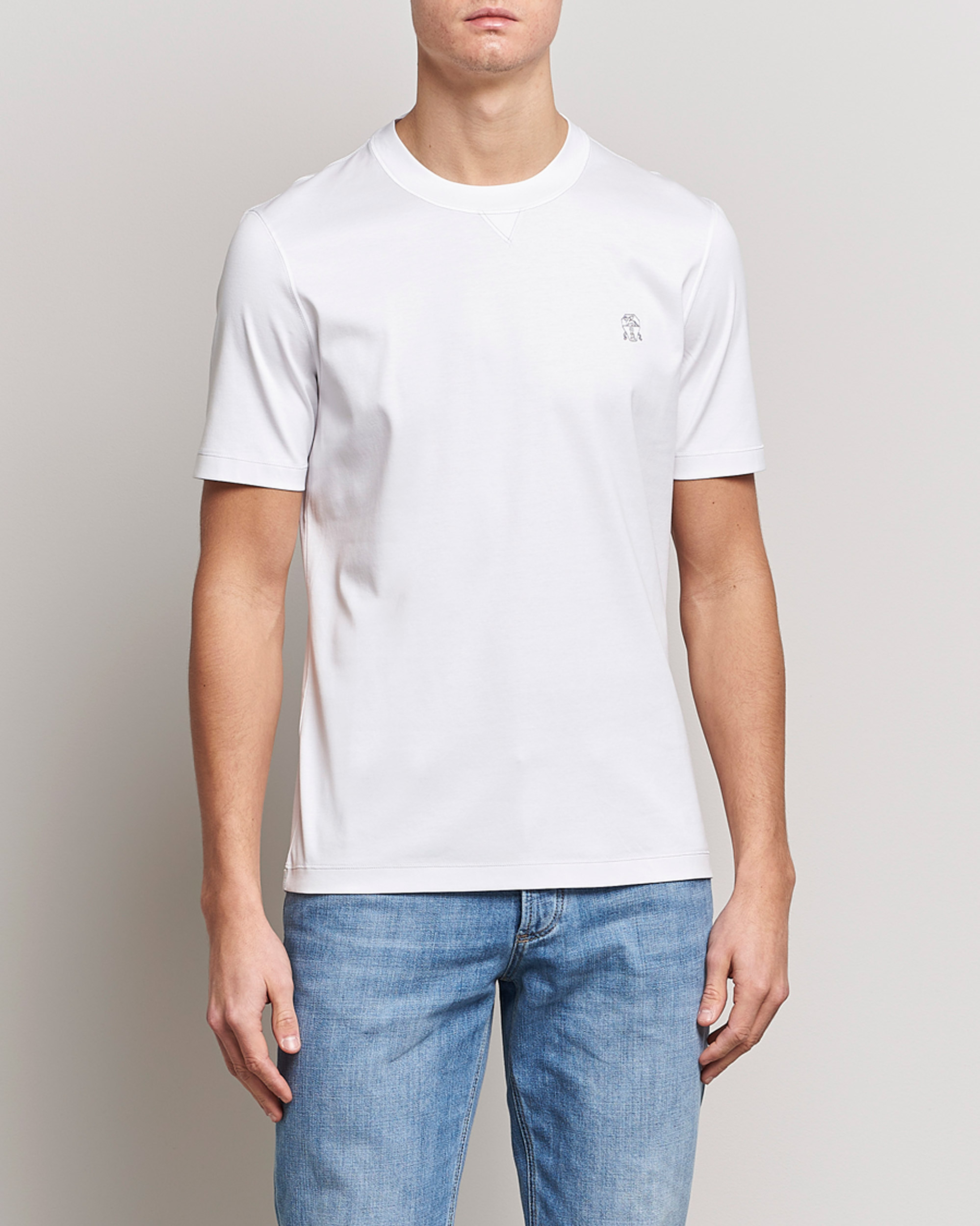 Herren | T-Shirts | Brunello Cucinelli | Short Sleeve Logo T-shirt White