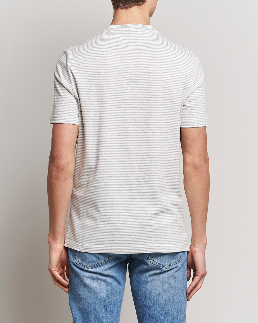 Herren | T-Shirts | Brunello Cucinelli | Short Sleeve Striped T-Shirt Light Grey