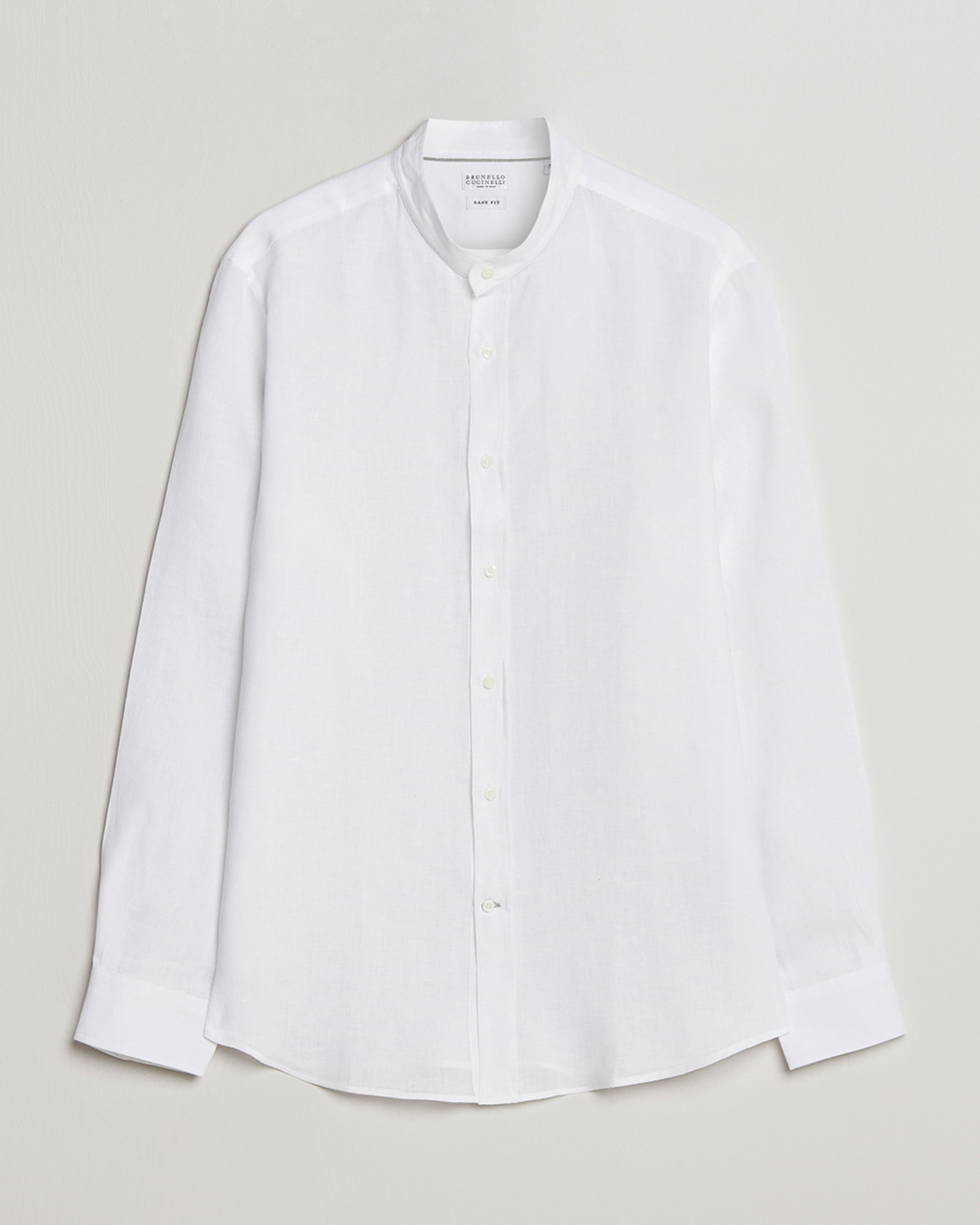 Herren | Hemden | Brunello Cucinelli | Linen Guru Collar Shirt White