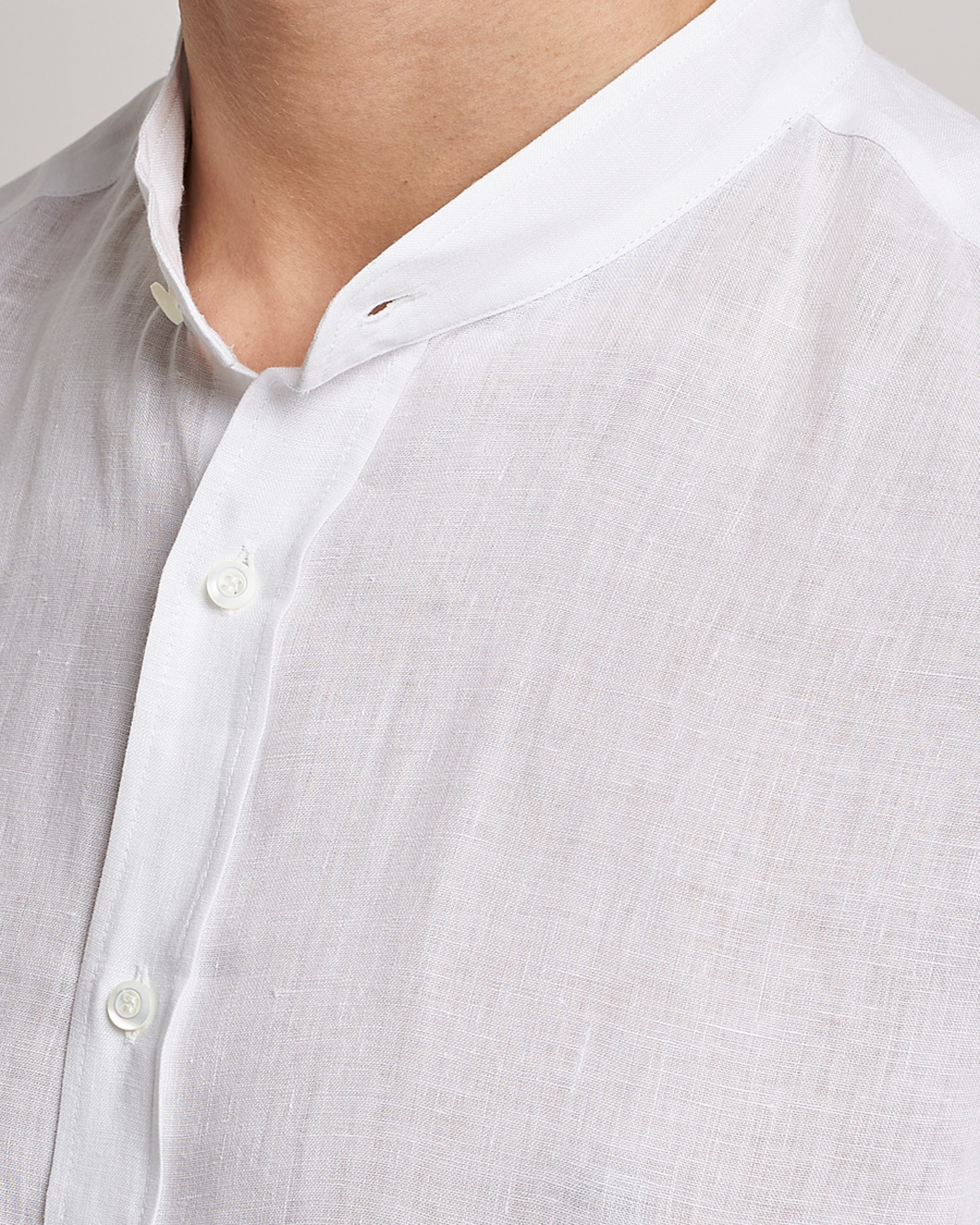 Herren | Hemden | Brunello Cucinelli | Linen Guru Collar Shirt White