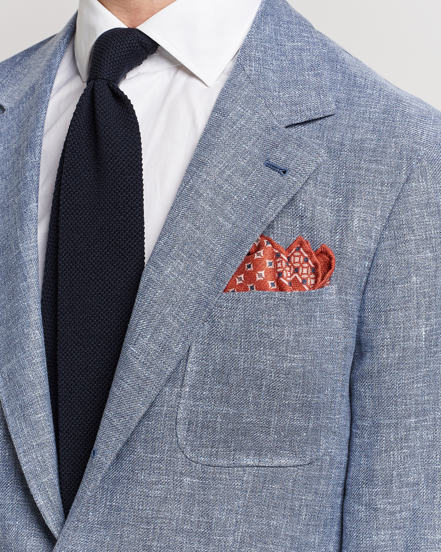 Herren | Brunello Cucinelli Silk Pocket Square Orange | Brunello Cucinelli | Silk Pocket Square Orange