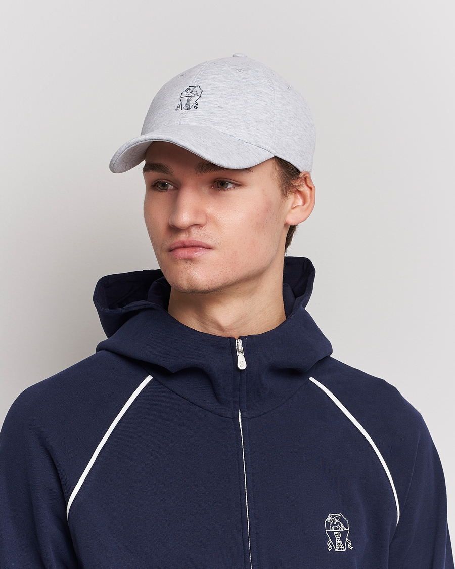 Herren | Brunello Cucinelli Peach Baseball Cap Light Grey | Brunello Cucinelli | Peach Baseball Cap Light Grey