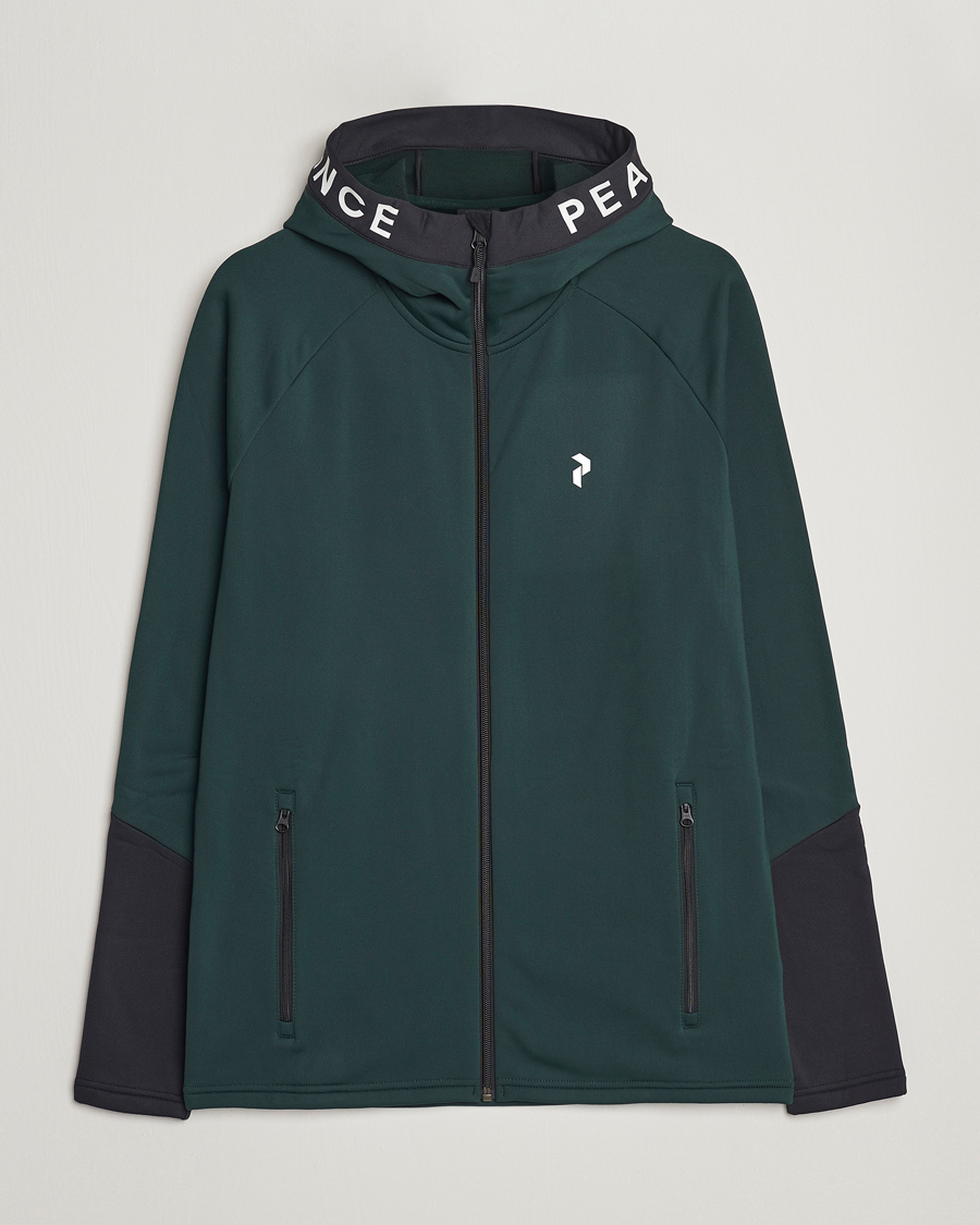 Herren | Pullover | Peak Performance | Rider Zip Hood Fleece Scarab Green/Black