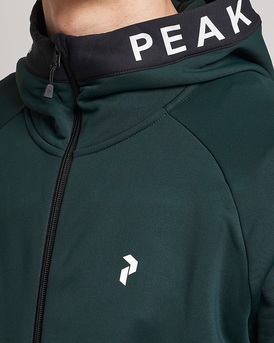 Herren | Pullover | Peak Performance | Rider Zip Hood Fleece Scarab Green/Black