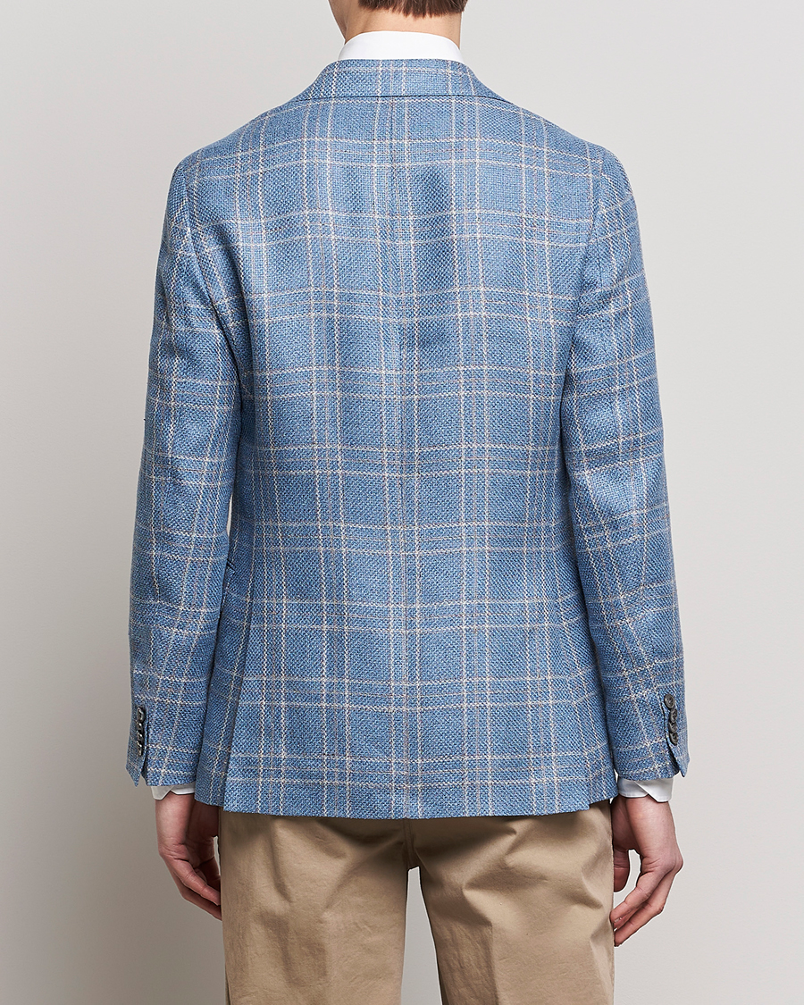 Herren | Sakkos | Oscar Jacobson | Fogerty Soft Cotton/Linen/Wool Blazer Light Blue