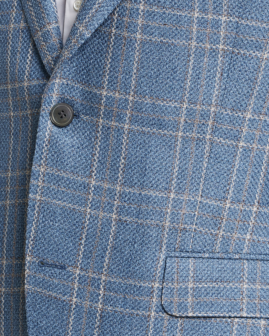 Herren | Sakkos | Oscar Jacobson | Fogerty Soft Cotton/Linen/Wool Blazer Light Blue