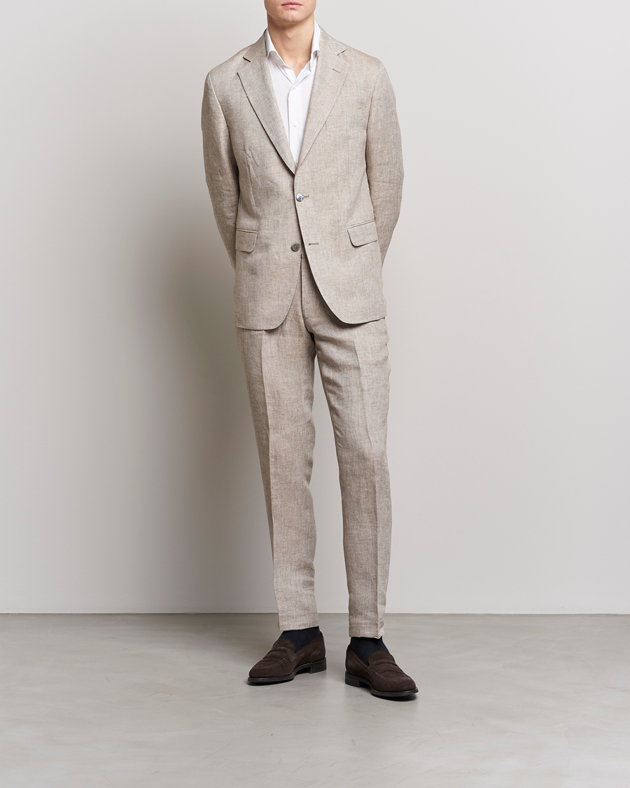 Herren | Sakkos | Oscar Jacobson | Ferry Soft Linen Blazer Beige