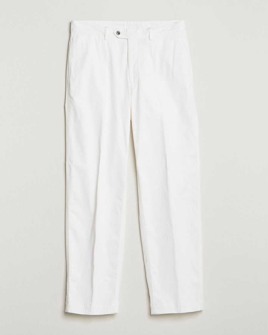 Herren | Hosen | Oscar Jacobson | Tanker Pleat Cotton Trousers Off White