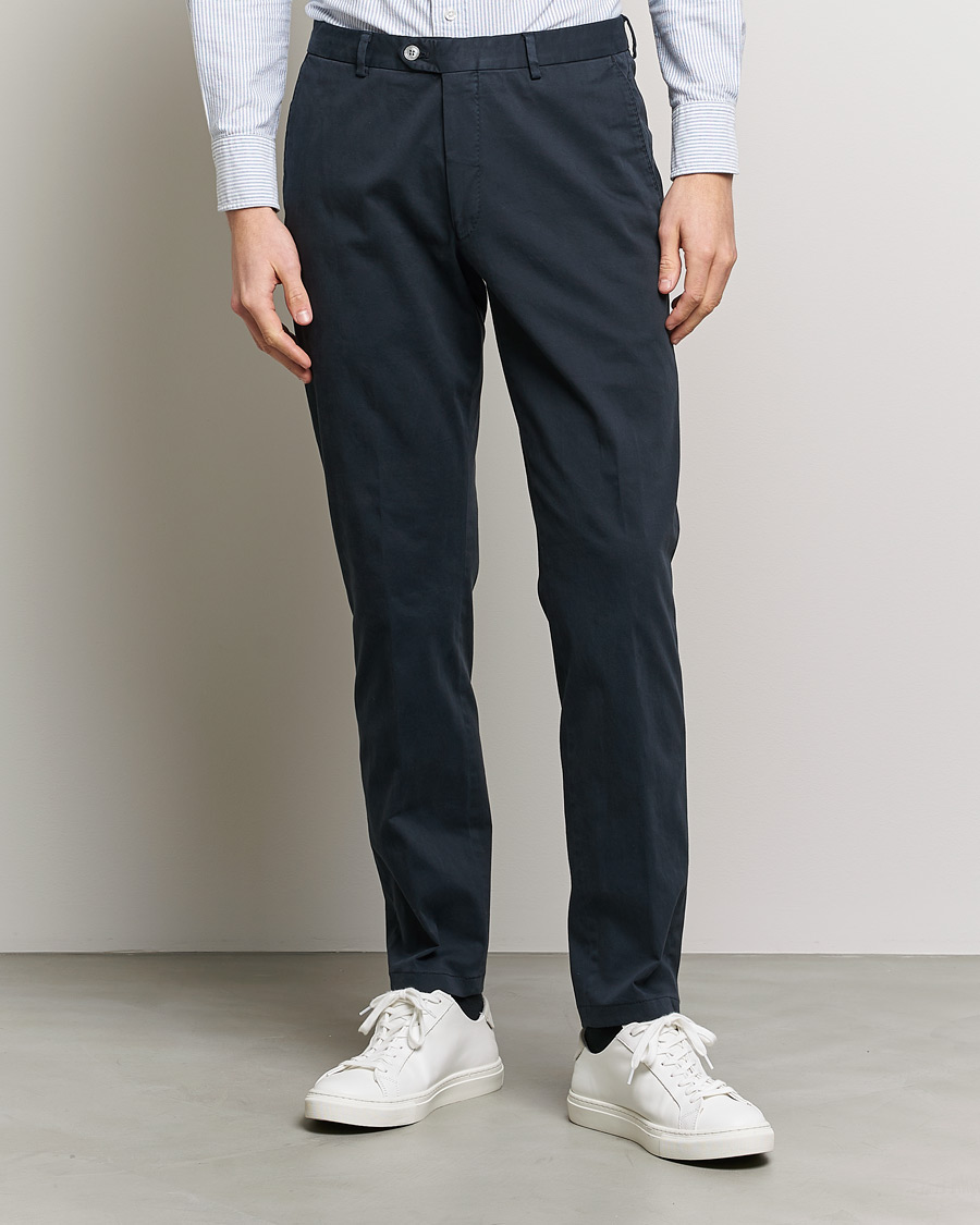 Herren | Kleidung | Oscar Jacobson | Denz Casual Cotton Trousers Navy