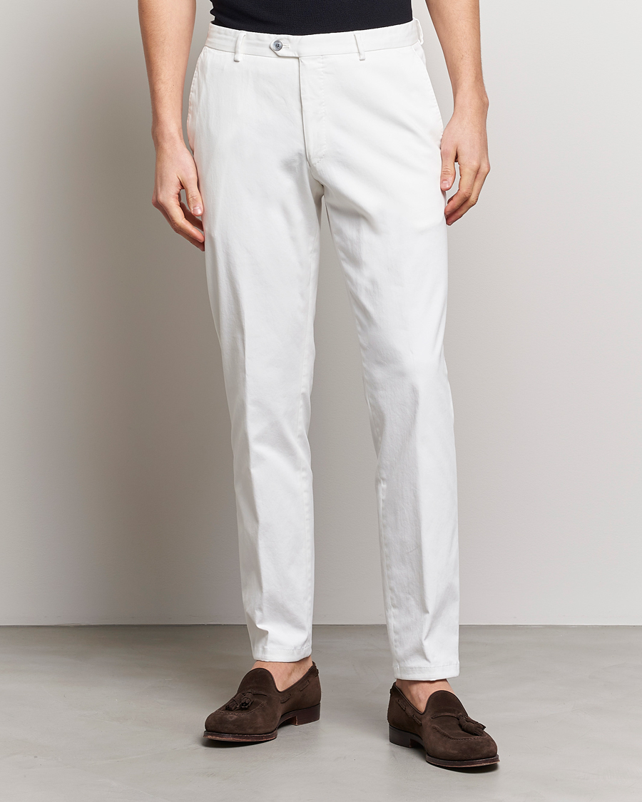 Herren | Business & Beyond | Oscar Jacobson | Denz Casual Cotton Trousers White