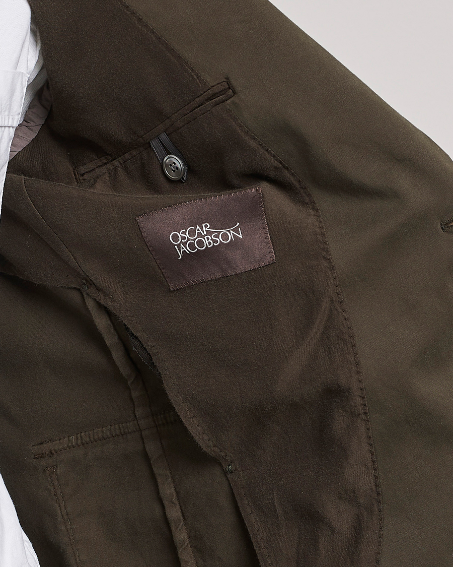 Herren | Sakkos | Oscar Jacobson | Friso Cotton Safari Blazer Dark Green