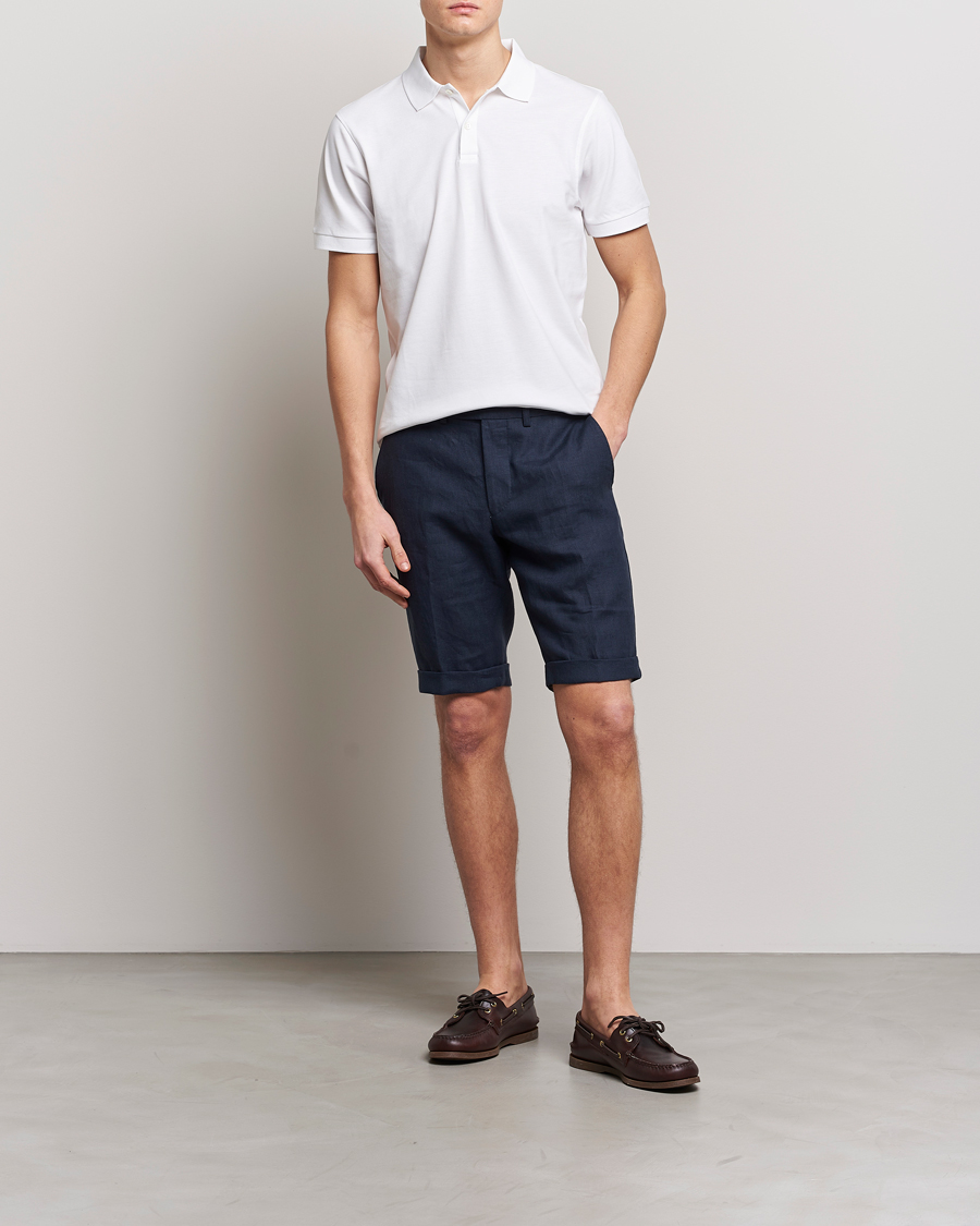 Herren | Shorts | Oscar Jacobson | Declan Linen Shorts Navy