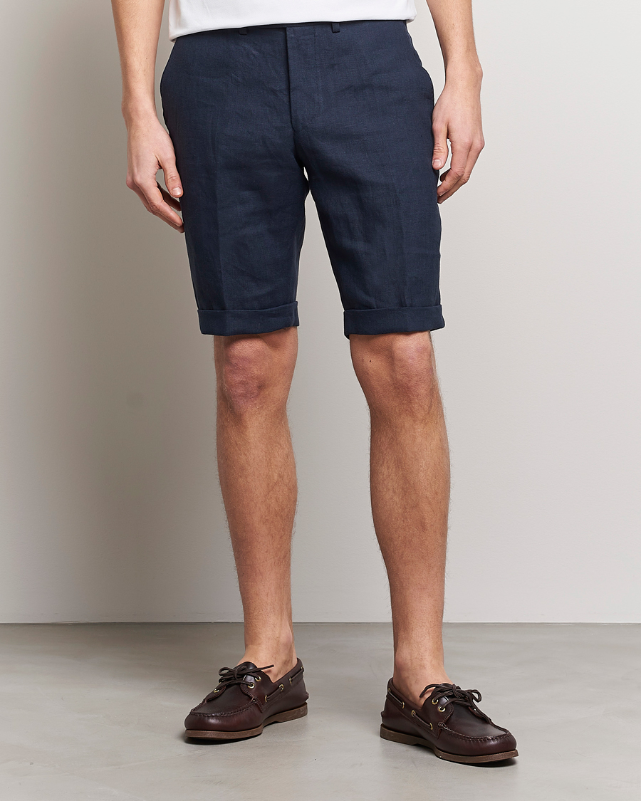 Herren | Shorts | Oscar Jacobson | Declan Linen Shorts Navy