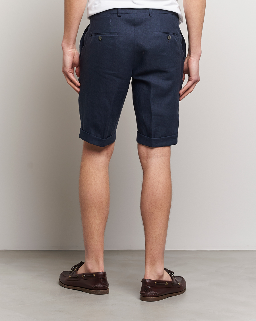 Herren | Shorts | Oscar Jacobson | Declan Linen Shorts Navy