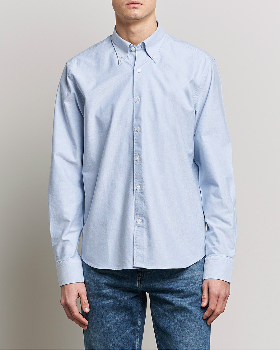 Herren | Hemden | Oscar Jacobson | Regular Fit Button Down Oxford Shirt Light Blue