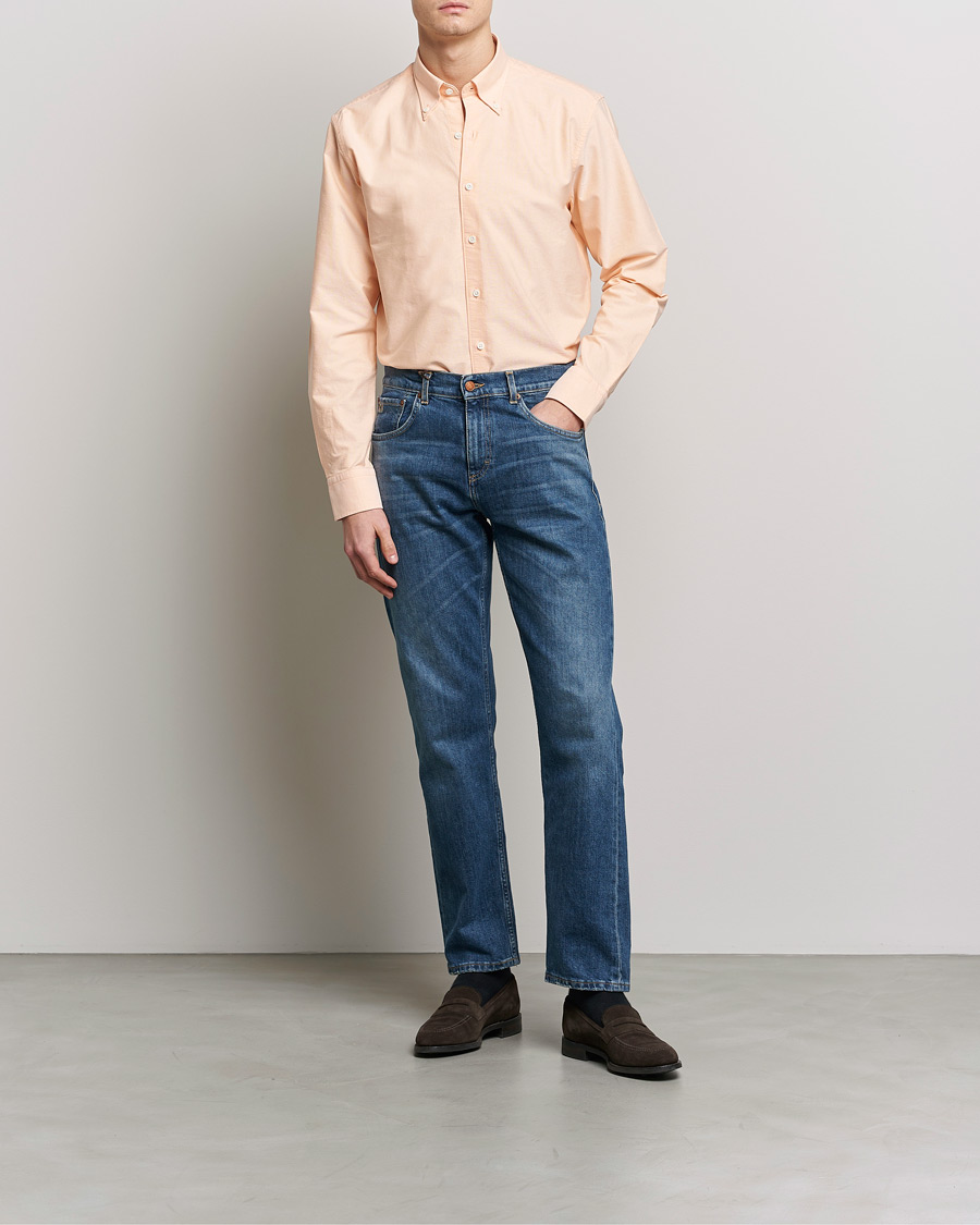Herren | Hemden | Oscar Jacobson | Regular Fit Button Down Oxford Shirt Orange