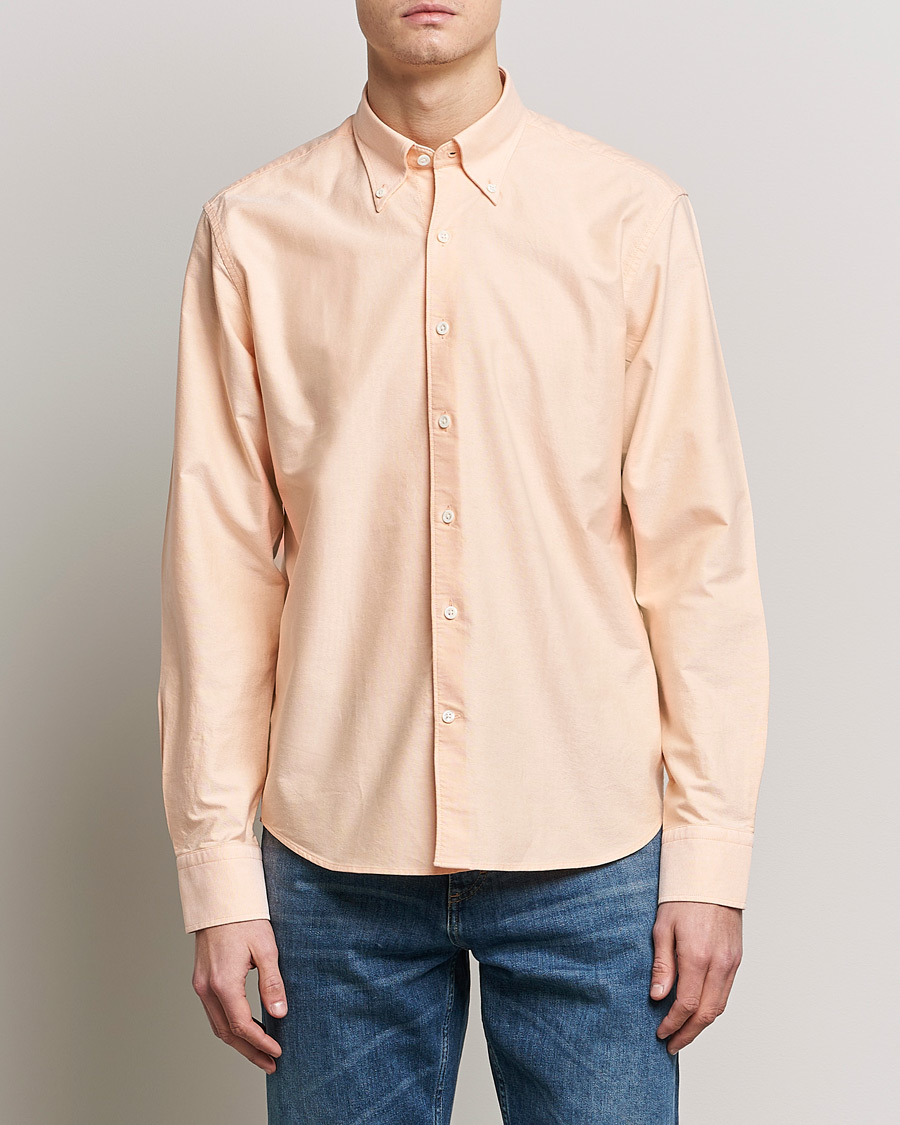 Herren | Hemden | Oscar Jacobson | Regular Fit Button Down Oxford Shirt Orange