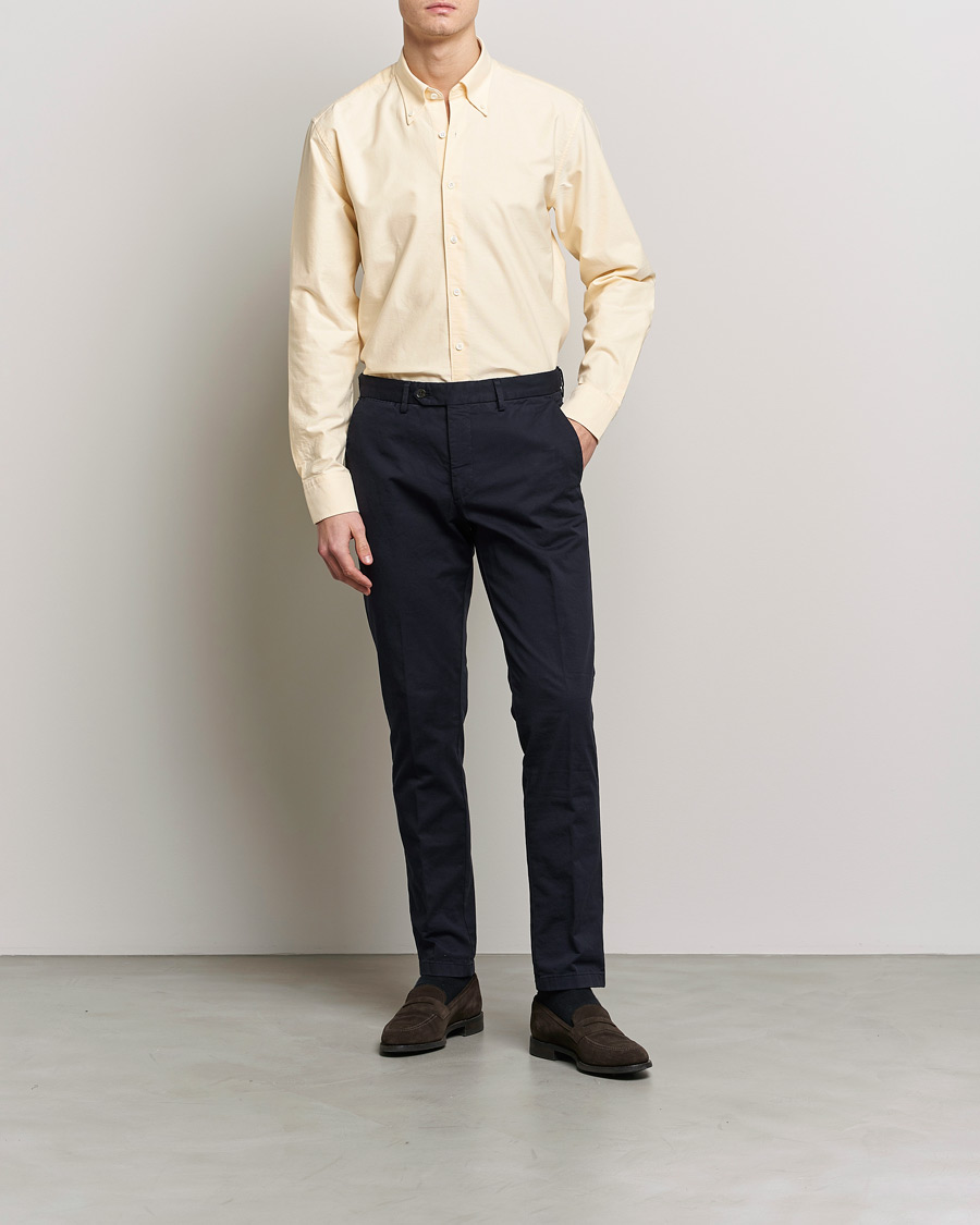 Herren | Hemden | Oscar Jacobson | Regular Fit Button Down Oxford Shirt Yellow