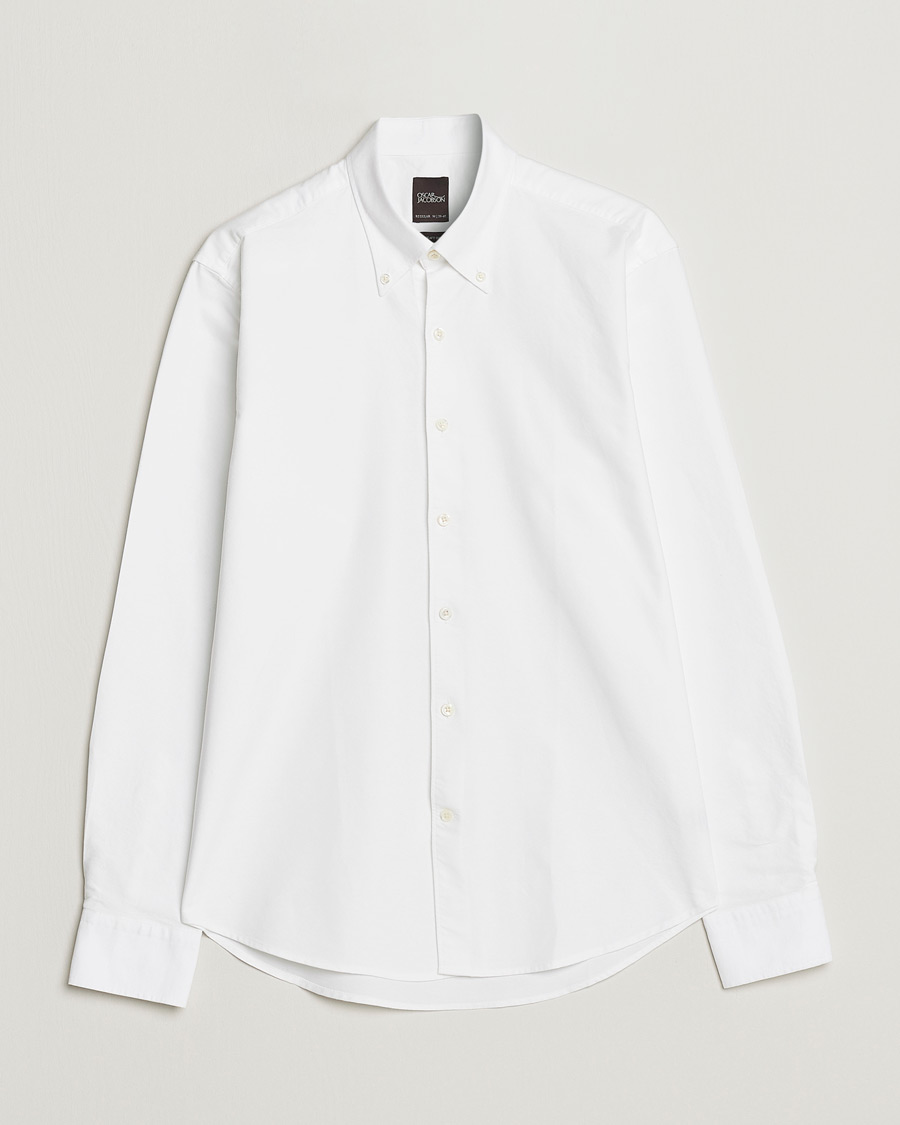 Herren | Hemden | Oscar Jacobson | Regular Fit Button Down Oxford Shirt White
