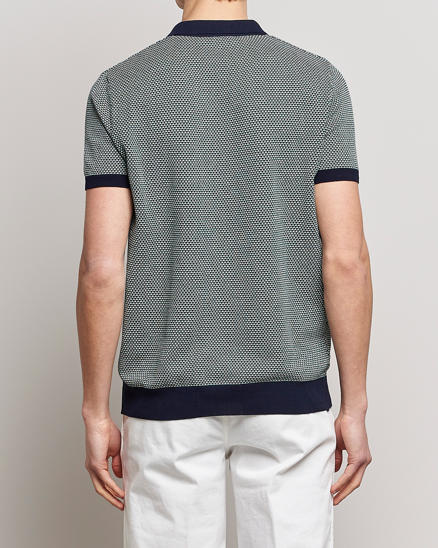 Herren | Poloshirts | Oscar Jacobson | Dalius Cotton Woven Structure Cotton Polo Green