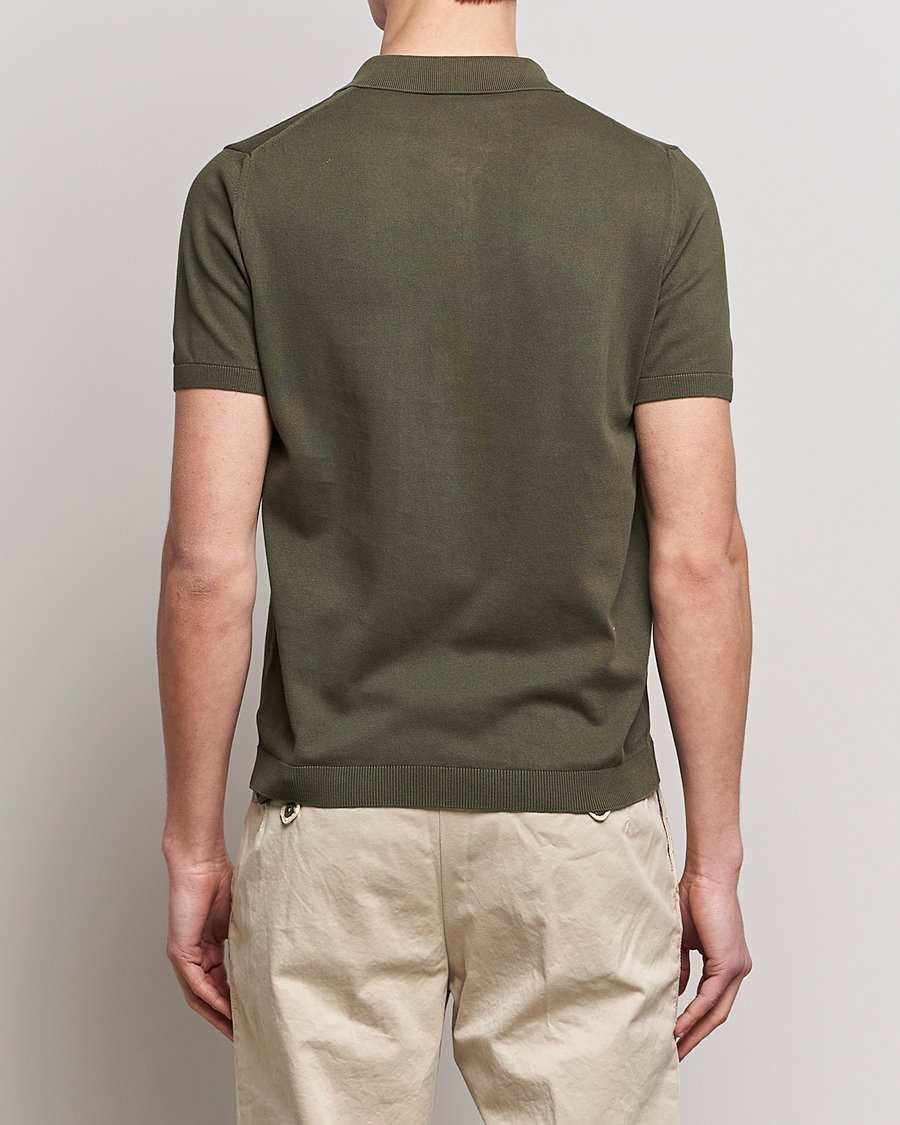 Herren | Poloshirts | Oscar Jacobson | Otto Short Sleeve Zip Polo Olive
